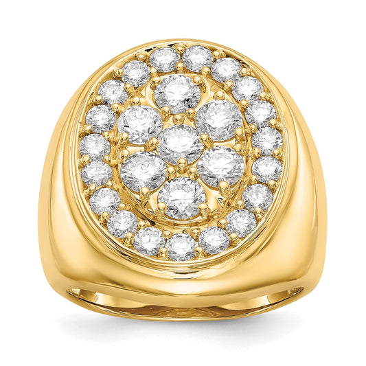 14K Yellow Gold AAA Real Diamond men's ring