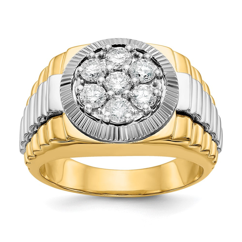 14k Two-Tone Gold AA Real Diamond men's ring