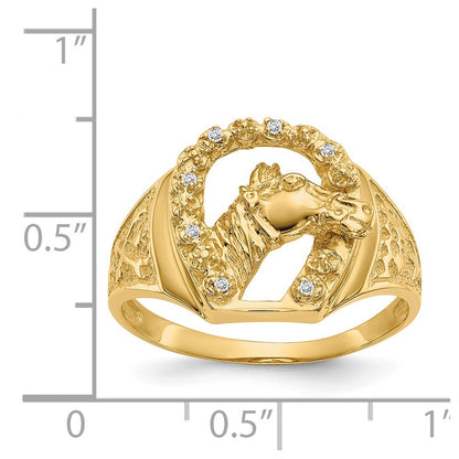 14K Yellow Gold AA Real Diamond men's ring