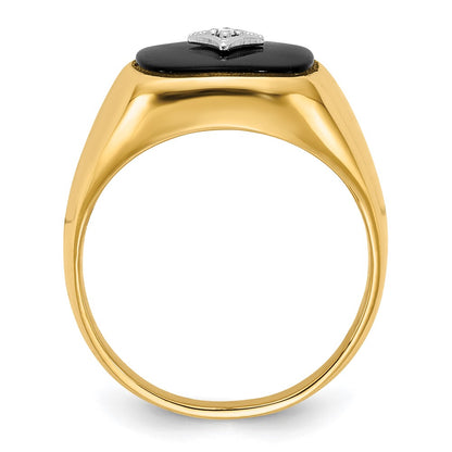 14K Yellow Gold AA Real Diamond men's ring
