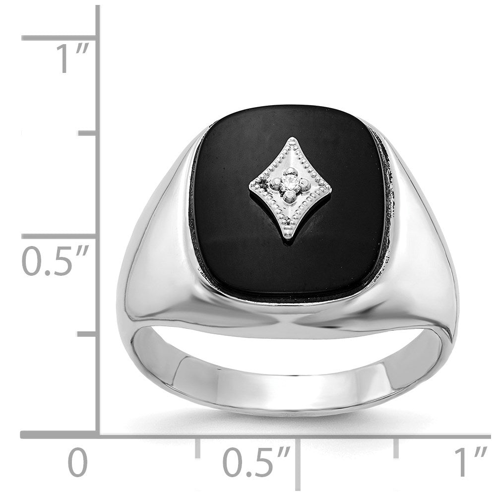 14k White Gold AA Real Diamond men's ring