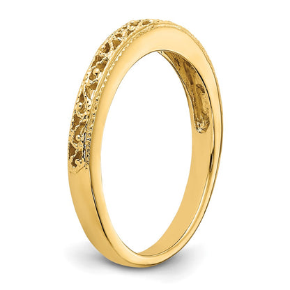 14K Yellow Gold Filigree Band