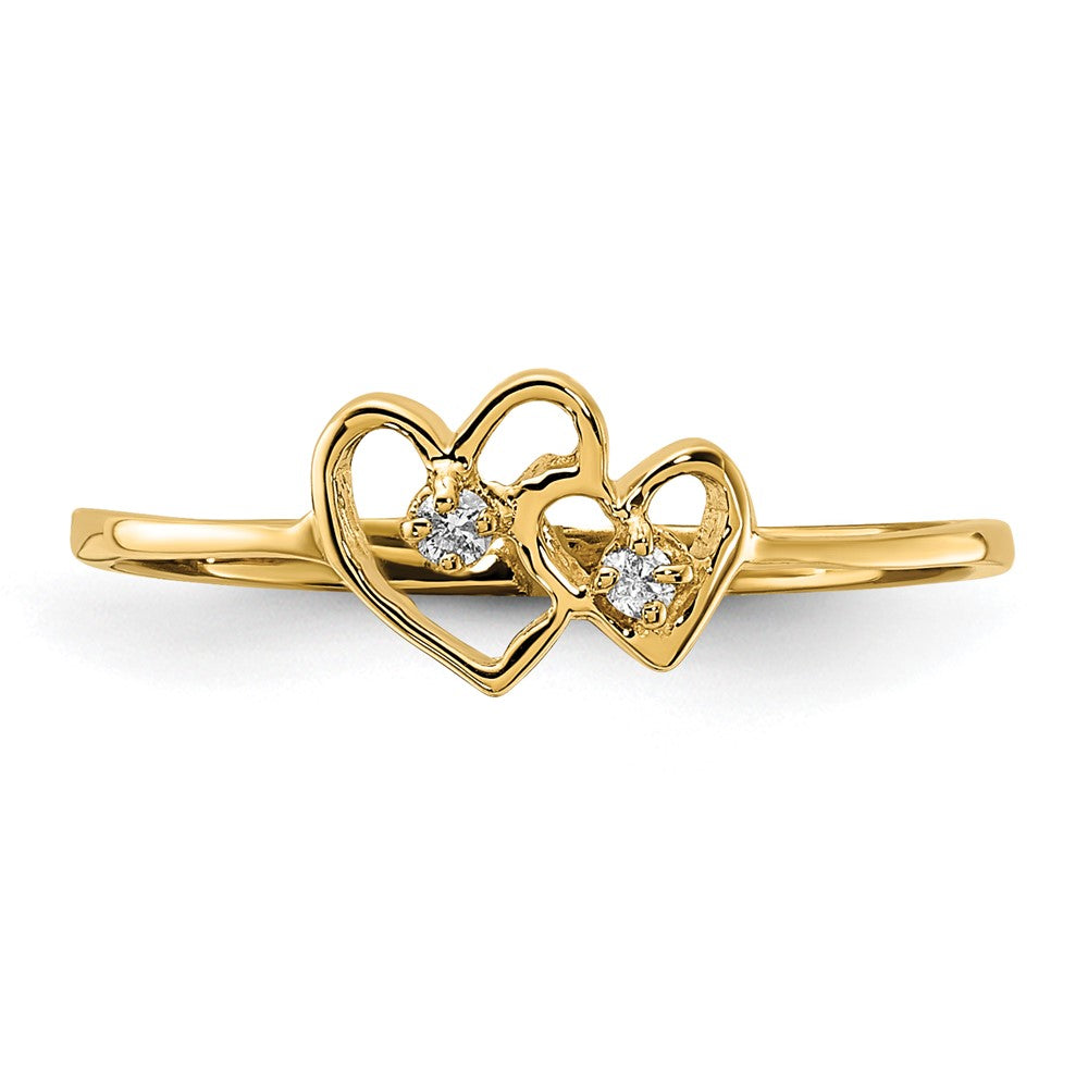 14K Yellow Gold A Real Diamond heart ring