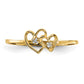 14K Yellow Gold A Real Diamond heart ring