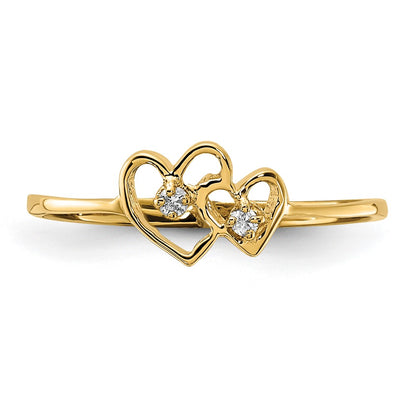 14K Yellow Gold A Real Diamond heart ring