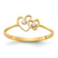 14K Yellow Gold A Real Diamond heart ring