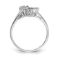 14k White Gold Polished AA Real Diamond Heart Ring