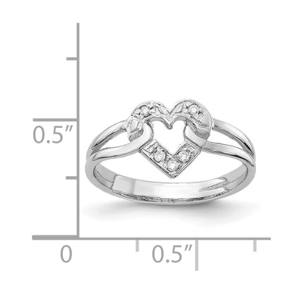 14k White Gold Polished AA Real Diamond ring