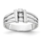14k White Gold Polished AA Real Diamond Fancy Ring