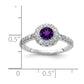 14k White Gold 5mm Amethyst A Real Diamond ring