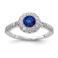 14k White Gold 5mm Sapphire A Real Diamond ring