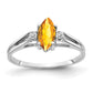14k White Gold 8x4mm Marquise Citrine AAA Real Diamond ring