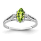 14k White Gold 8x4mm Marquise Peridot A Real Diamond ring