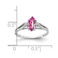 14k White Gold 8x4mm Marquise Pink Sapphire AA Real Diamond ring