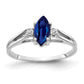 14k White Gold 8x4mm Marquise Sapphire AAA Real Diamond ring