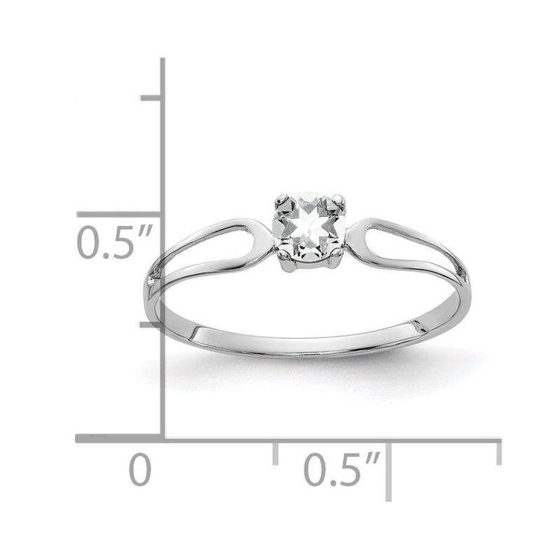 14k White Gold 4mm Cubic Zirconia ring