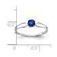 Solid 14k White Gold 4mm Simulated Sapphire Ring