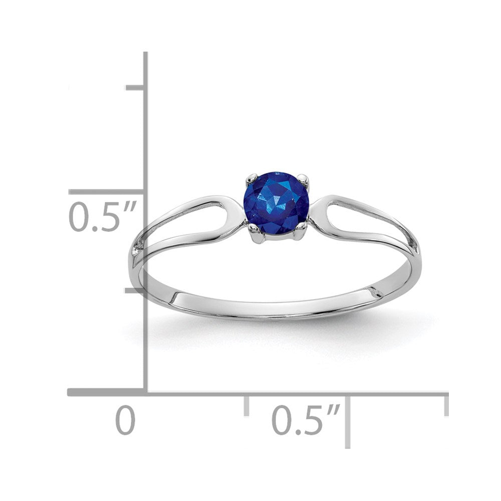 Solid 14k White Gold 4mm Simulated Sapphire Ring