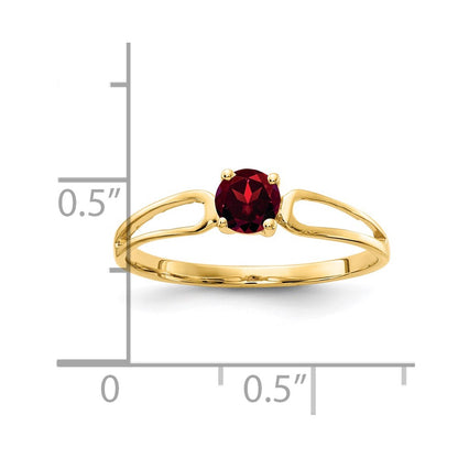 14K Yellow Gold 4mm Garnet ring