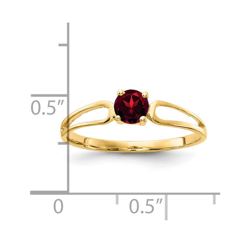 14K Yellow Gold 4mm Garnet ring