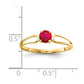 Solid 14k Yellow Gold 4mm Simulated Ruby Ring