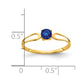 Solid 14k Yellow Gold 4mm Simulated Sapphire Ring