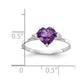 14k White Gold 7mm Heart Amethyst A Real Diamond ring