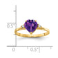 14K Yellow Gold 7mm Heart Amethyst A Real Diamond ring