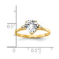 14K Yellow Gold 7mm Heart Cubic Zirconia A Real Diamond ring