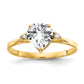14K Yellow Gold 7mm Heart Cubic Zirconia A Real Diamond ring