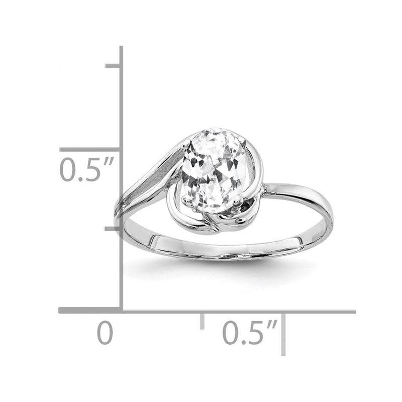 14k White Gold 7x5mm Oval Cubic Zirconia ring