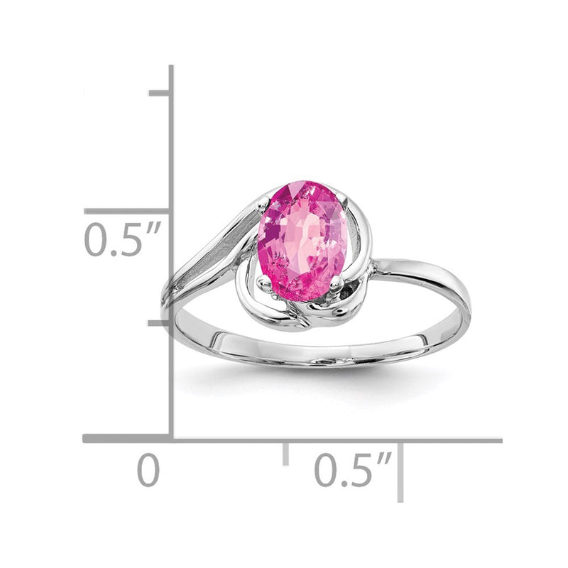 14k White Gold 7x5mm Oval Pink Sapphire ring