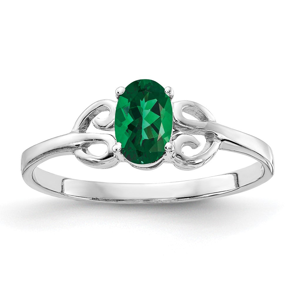 Solid 14k White Gold 6x4mm Oval Mount St. Helens Ring