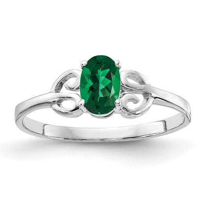 Solid 14k White Gold 6x4mm Oval Mount St. Helens Ring