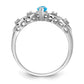 14k White Gold 6x3mm Marquise Blue Topaz AA Real Diamond ring