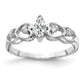 14k White Gold 6x3mm Marquise Cubic Zirconia A Real Diamond ring