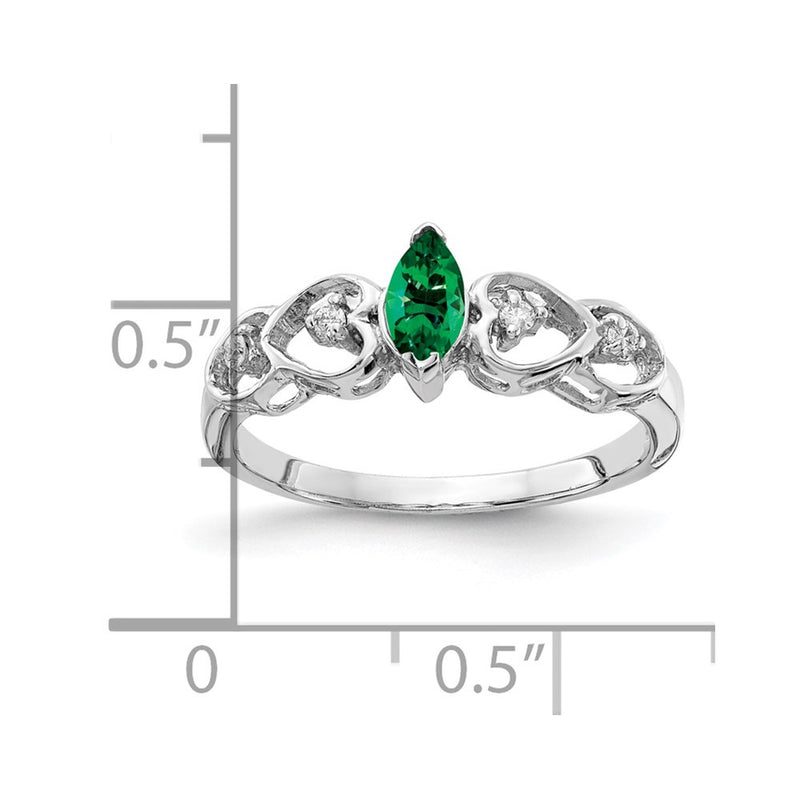 14k White Gold 6x3mm Marquise Mount St. Helens AAA Real Diamond ring