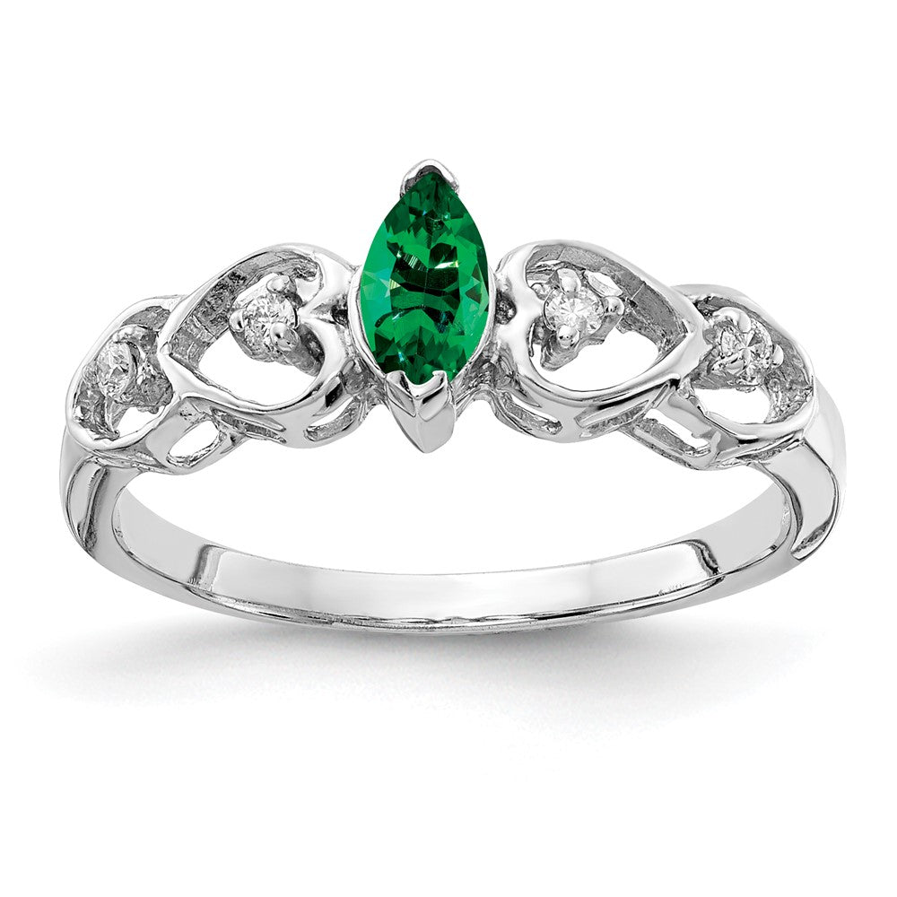 14k White Gold 6x3mm Marquise Mount St. Helens VS Real Diamond ring