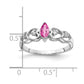14k White Gold 6x3mm Marquise Pink Sapphire AAA Real Diamond ring