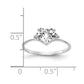 Solid 14k White Gold 6mm Heart Cubic Zirconia A Simulated CZ Ring