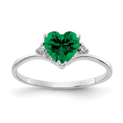 14k White Gold 6mm Heart Mount St. Helens AAA Real Diamond ring