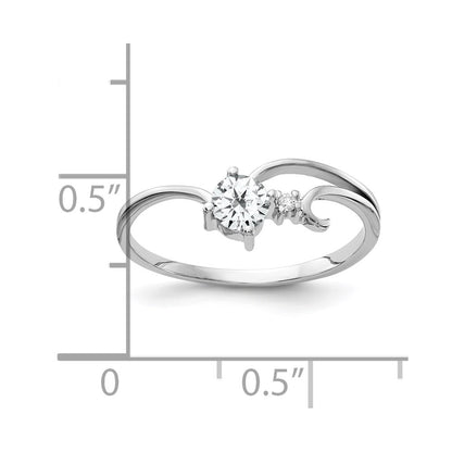 14k White Gold 4mm Cubic Zirconia A Real Diamond ring