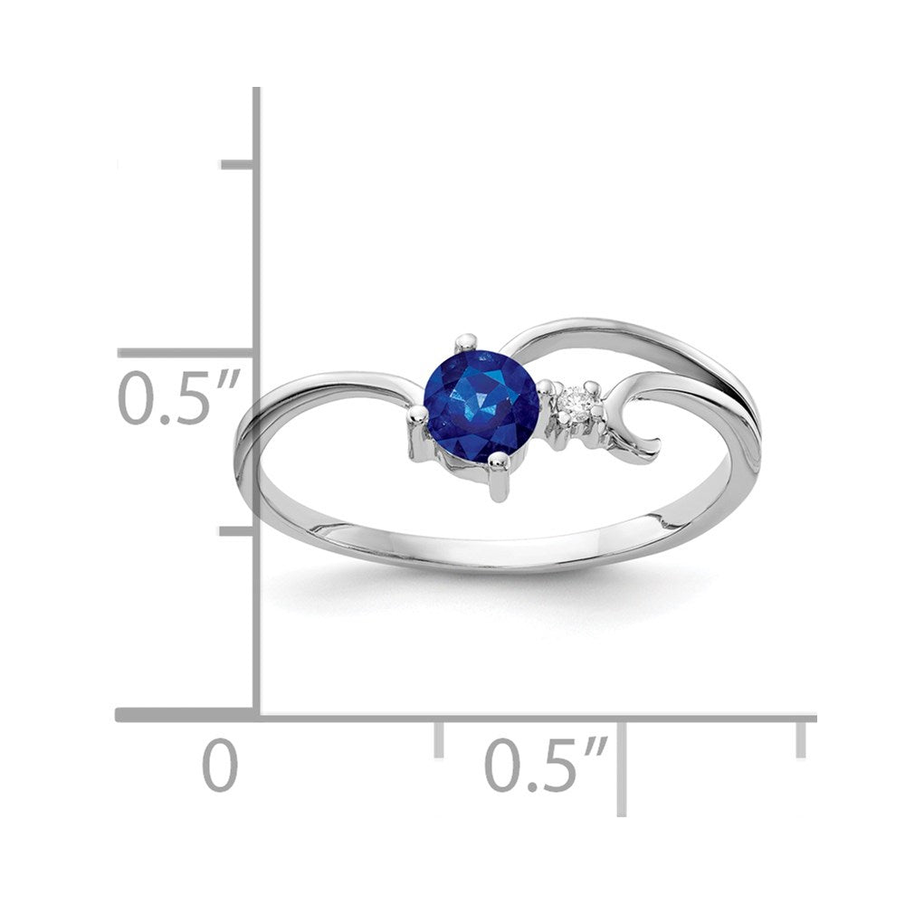 14k White Gold 4mm Sapphire A Real Diamond ring