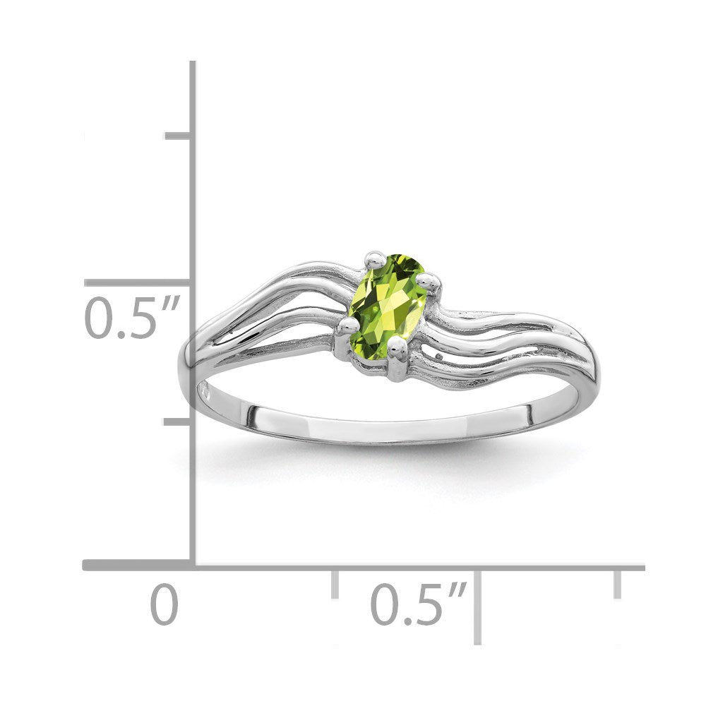 14k White Gold 5x3mm Oval Peridot ring