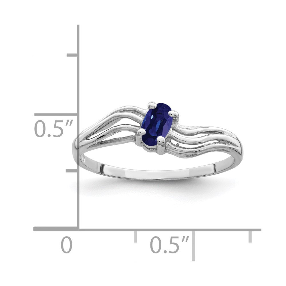14k White Gold 5x3mm Oval Sapphire ring