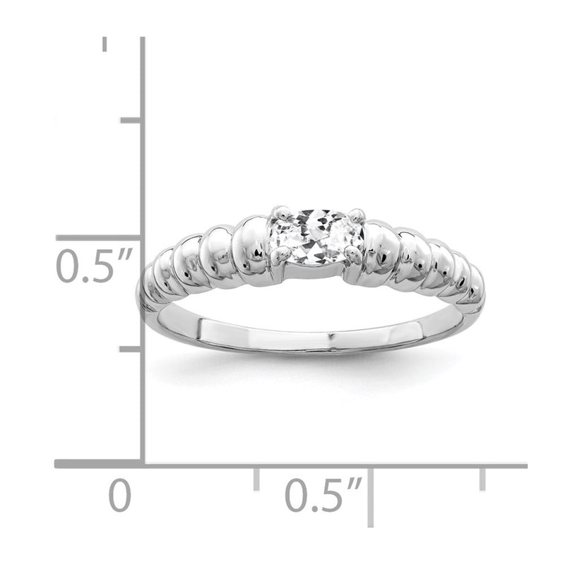 14k White Gold 5x3mm Oval Cubic Zirconia ring