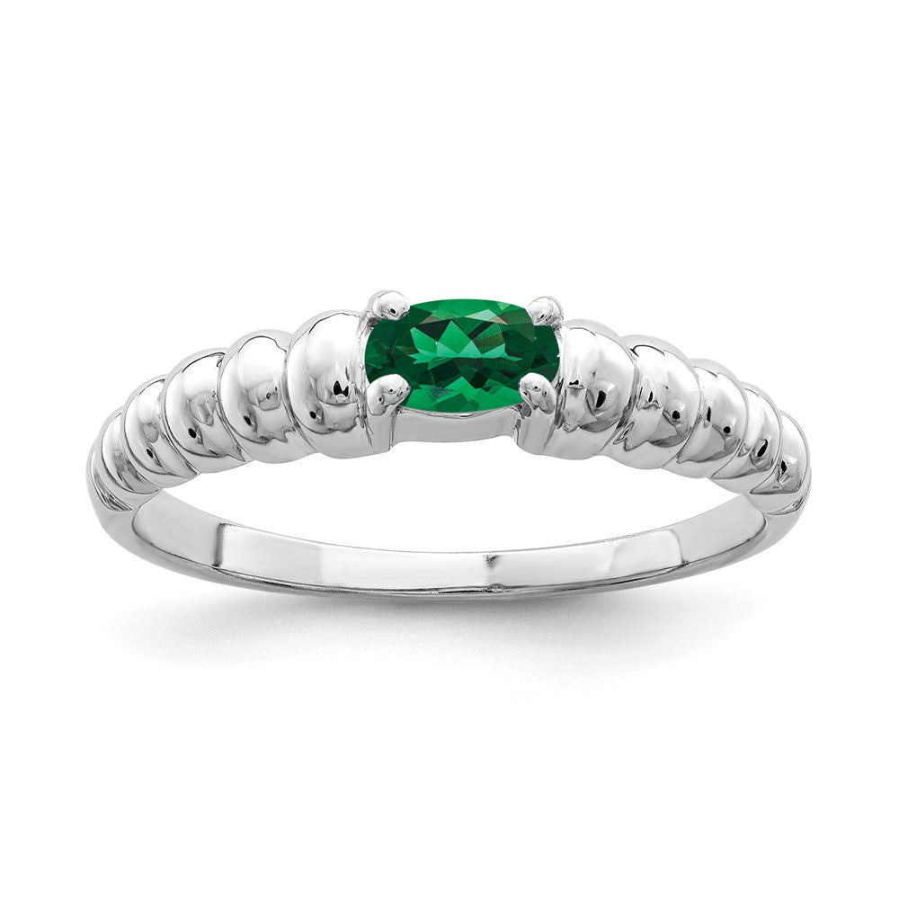 Solid 14k White Gold 5x3mm Oval Mount St. Helens Ring