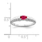 Solid 14k White Gold 5x3mm Oval Simulated Ruby Ring