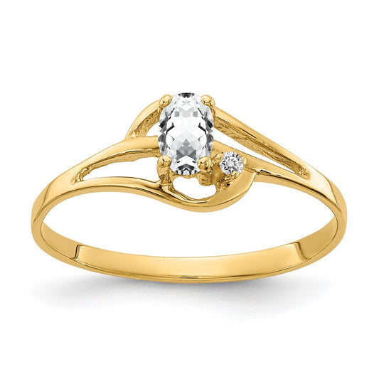 Solid 14k Yellow Gold 5x3mm Oval Cubic Zirconia AA Simulated CZ Ring