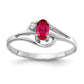14k White Gold 5x3mm Oval Ruby AAA Real Diamond ring